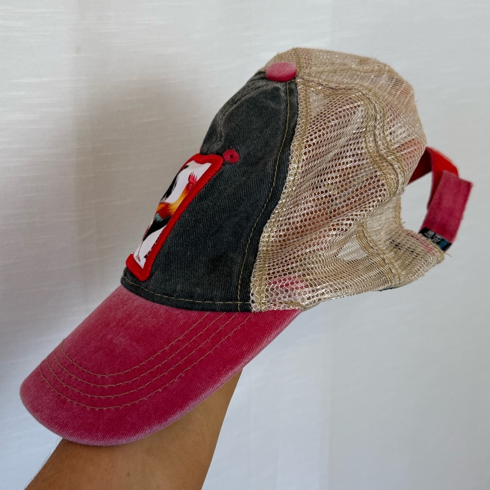 Rooster Patch Trucker Hat - Red and Tan - Picture 2 of 3